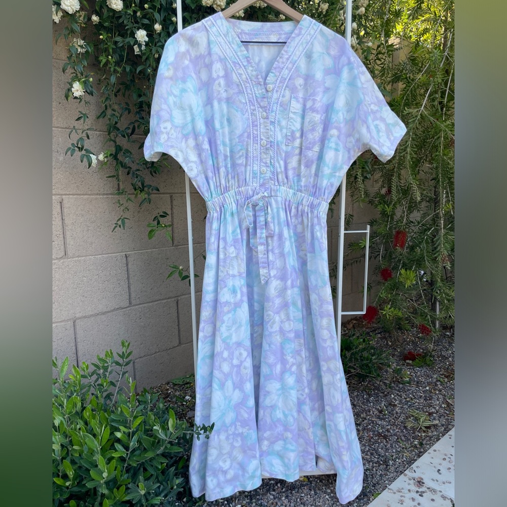 80s Floral Cottagecore Dress, vintage one of a kind